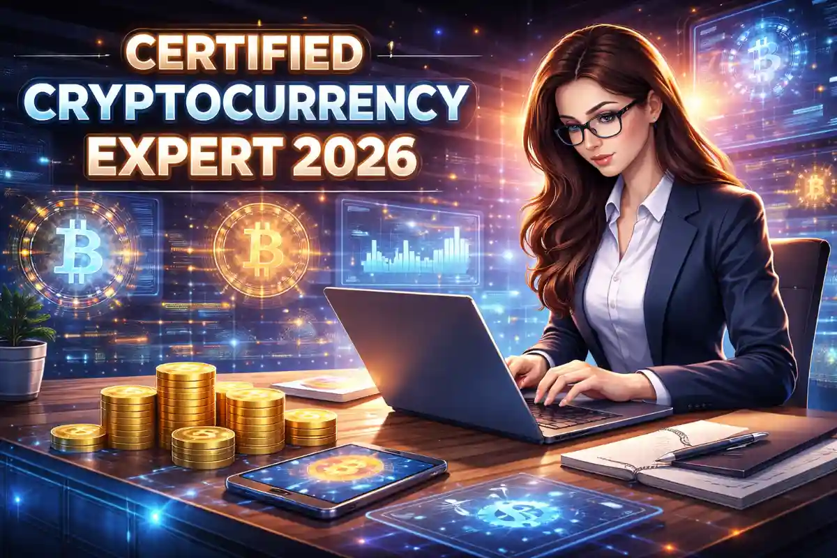 Certified cryptocurrency expert learning blockchain and crypto trading in 2026