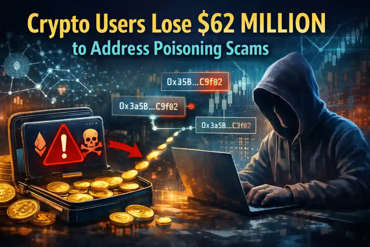 Crypto address poisoning scam causing $62 million losses